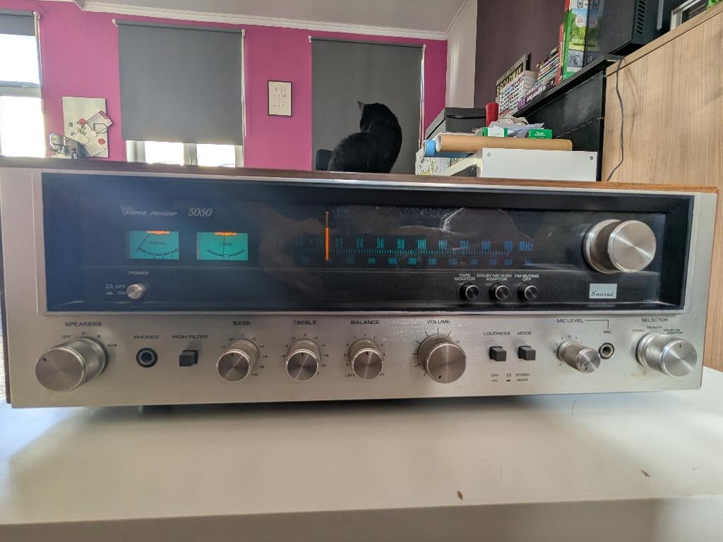Amplificateur Sansui 5050 Stereo Receiver, TV, Hi-fi & Vidéo, Autres marques, Moins de 60 watts, Enlèvement, Stéréo