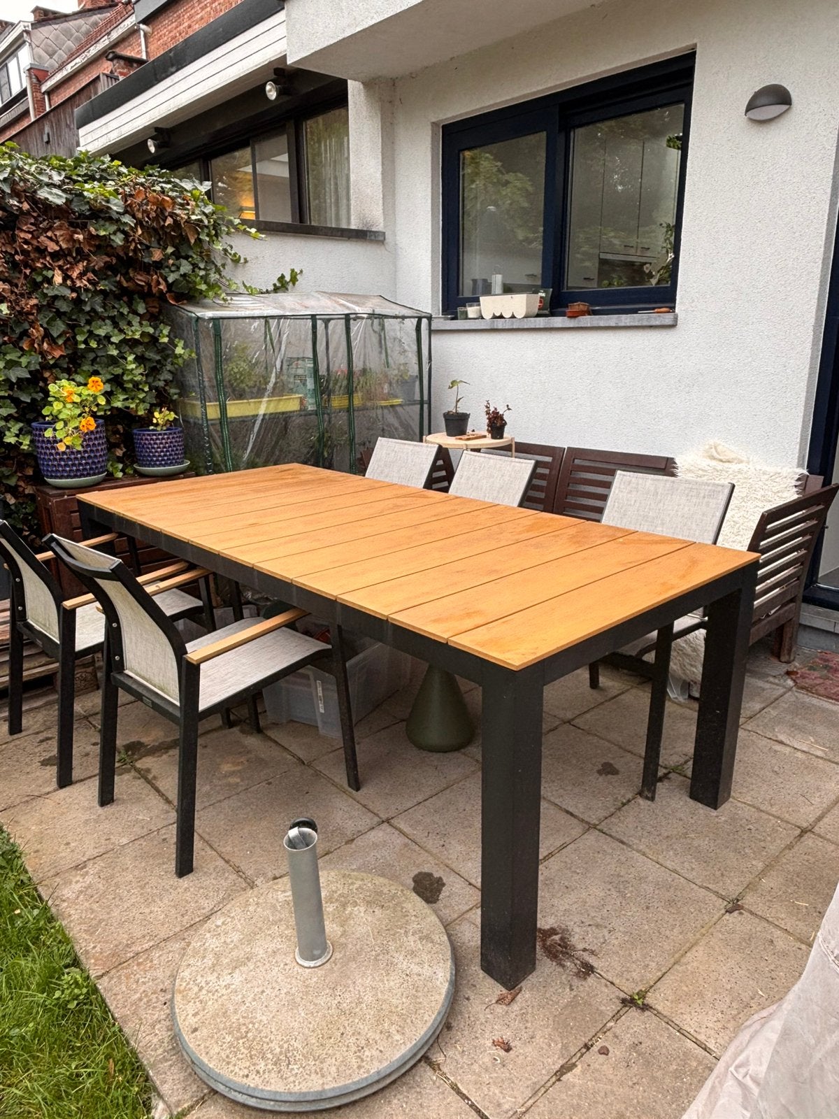 Tuintafelset, 8 stoelen, Tuin en Terras, Ophalen, Eettafel, Aluminium, Tuinset