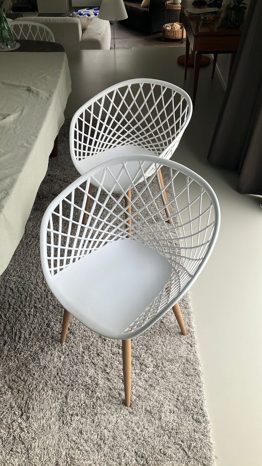 8x chaises blanches, Maison & Meubles, Chaises, Synthétique, Enlèvement, Blanc, Modern