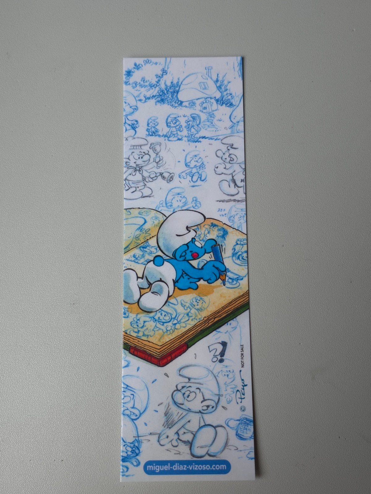 Marque-page Schtroumpf avec livre, Collections, Schtroumpfs, Envoi, Comme neuf, Autres Schtroumpfs, Autres types