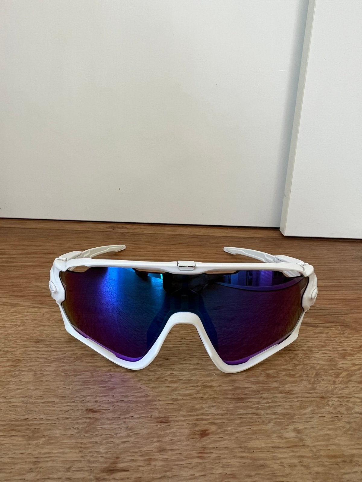 Oakley Jawbreaker wit/blauw, Ophalen of Verzenden, Zo goed als nieuw, Kleding
