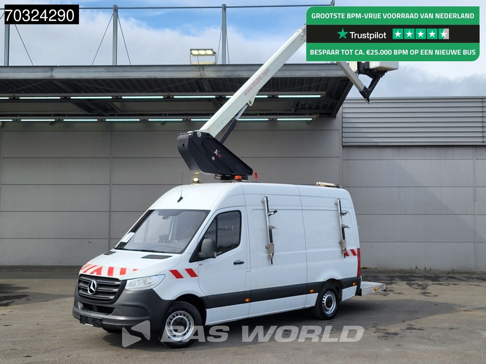 Mercedes Sprinter 314 CDI Hoogwerker 11m Werkhoogte Trekhaak, Auto's, Start-stop-systeem, Stof, Gebruikt, Euro 6
