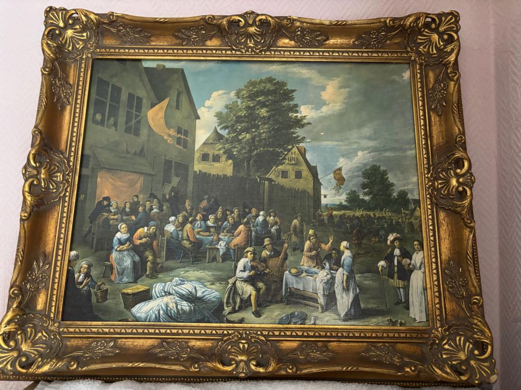 Schilderij print Gillis van Tilborgh 'Boerenhuwelijk', Antiek en Kunst, Ophalen