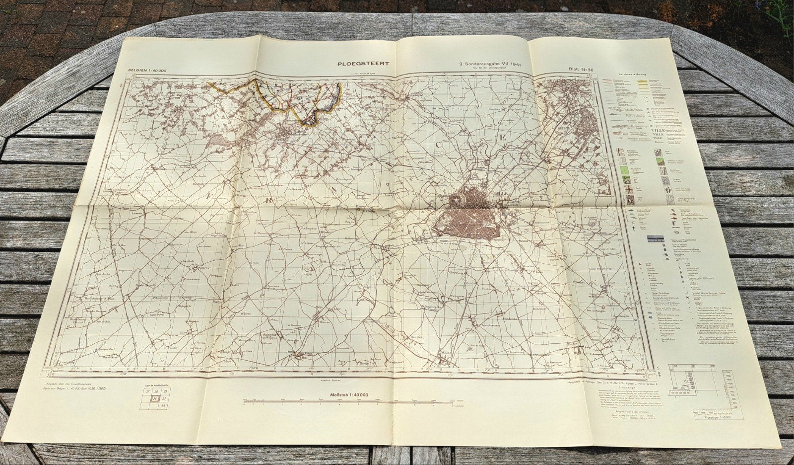 Carte Etat-Major allemande 1941 PLOEGSTEERT LILLE France, Collections