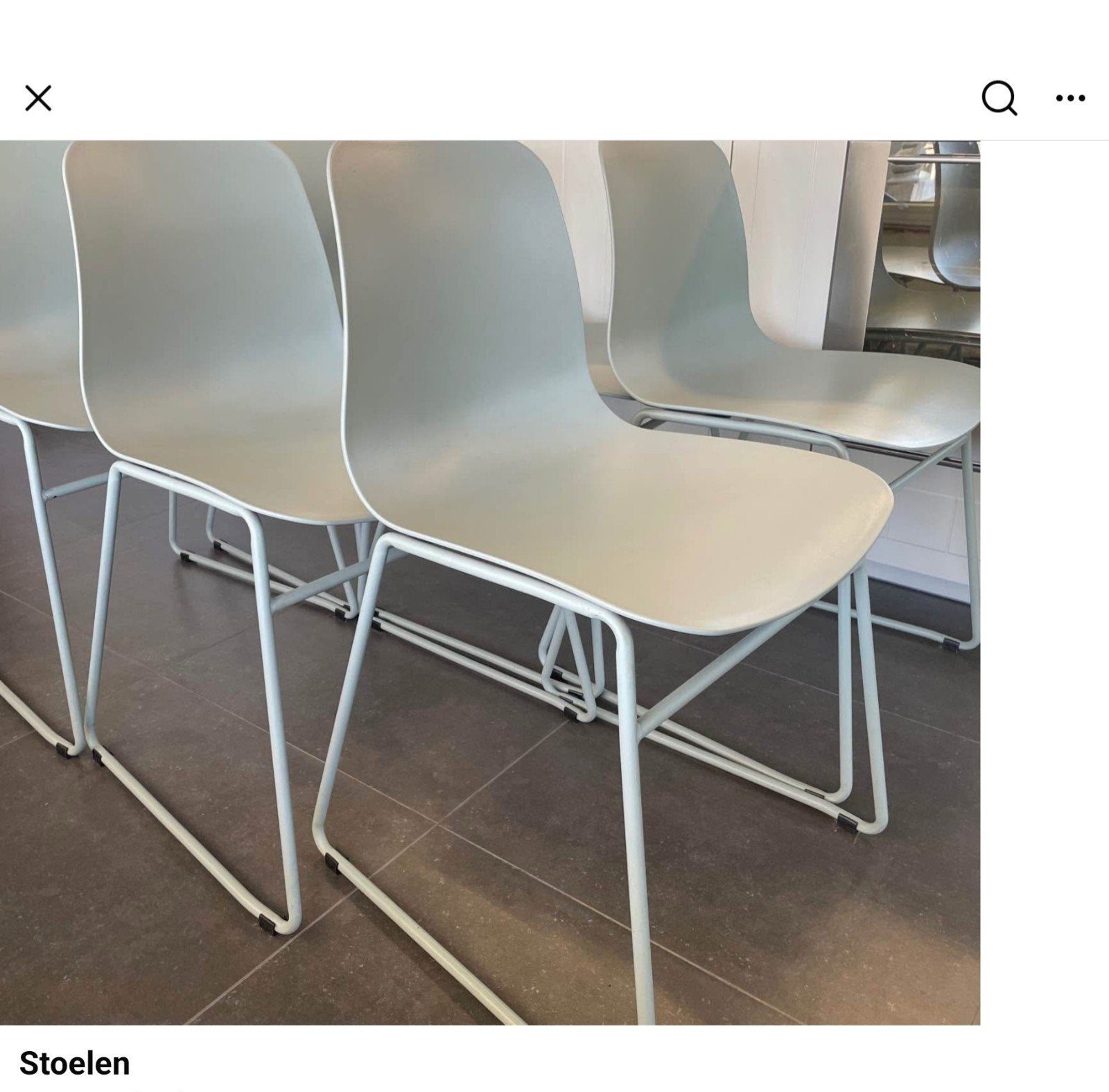 6 lichtgroene stoelen, Huis en Inrichting, Ophalen