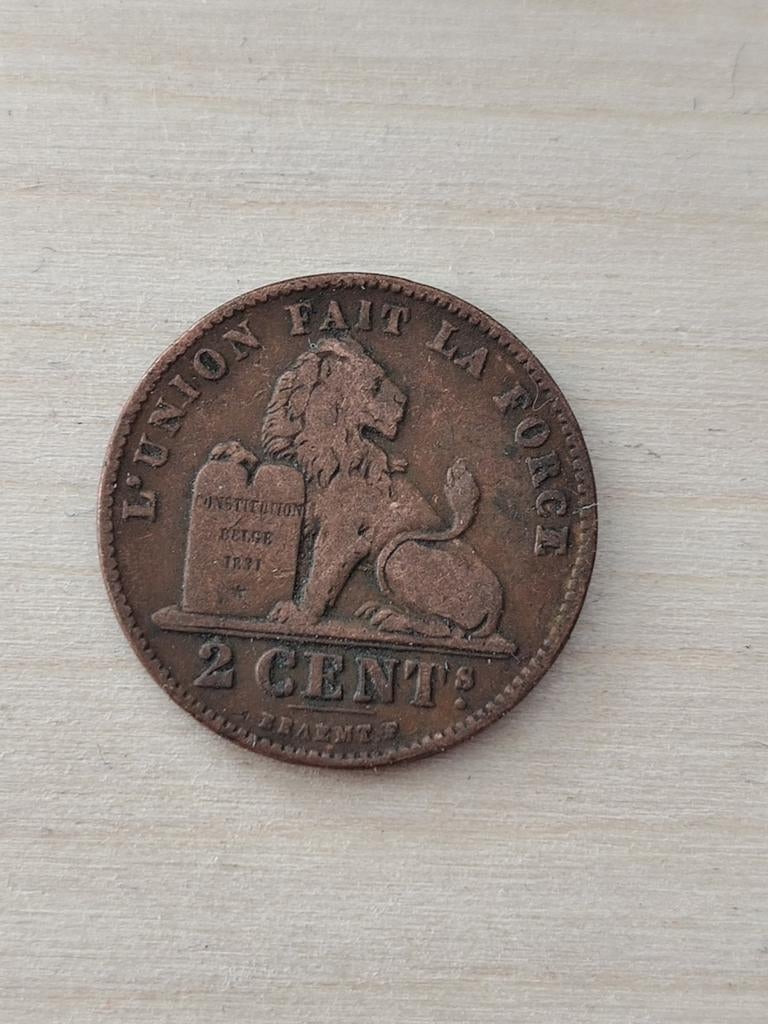 Munt 2 cent Belgische Frank 1902, Ophalen of Verzenden, Losse munt