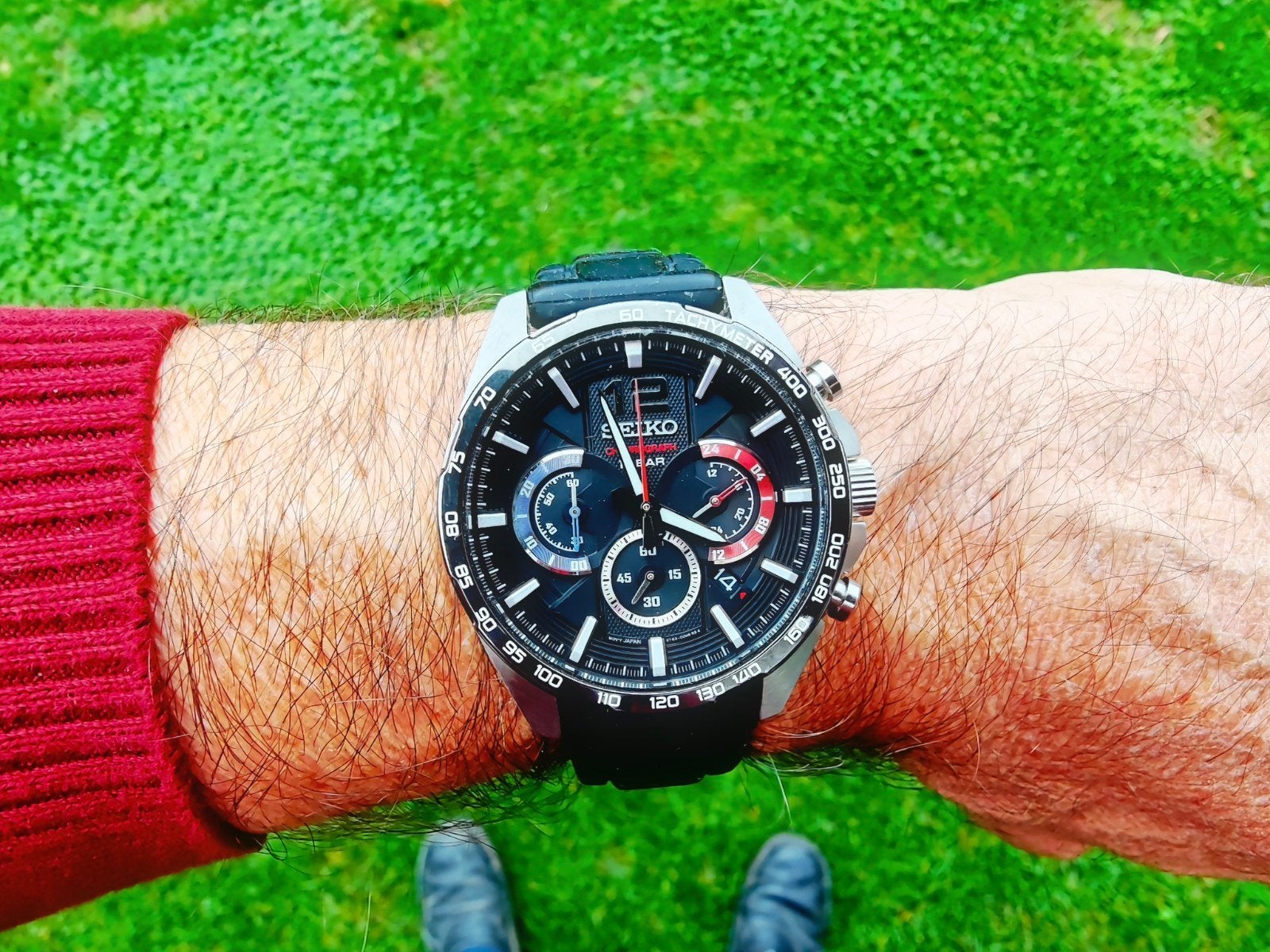 Chronographe Seiko à quartz 100 m SSB347P1, Bijoux, Sacs & Beauté, Enlèvement ou Envoi, État, Comme neuf