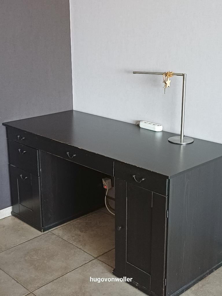 Bureau 165x65x75, lessenaar, Huis en Inrichting, Bureaus, Ophalen, Zwart, Gebruikt, Overige merken