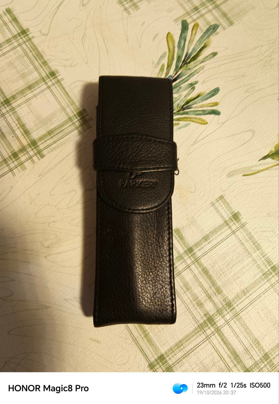 Ancien stylo-plume vintage avec étui en cuir noir, Enlèvement ou Envoi