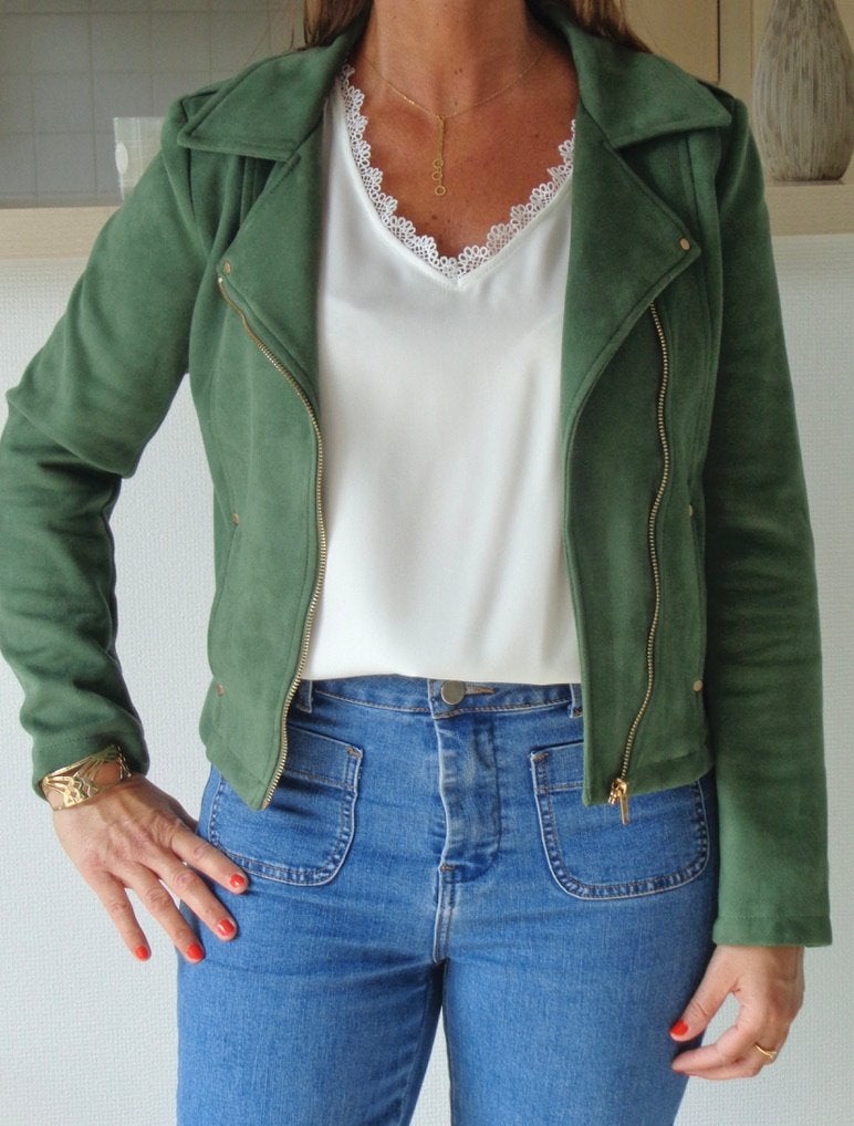 Veste vert foncé - peau de pêche, Ycoo, Enlèvement ou Envoi, Taille 36 (S), Comme neuf