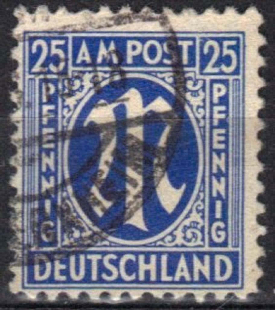Duitsland Bizone 1945/1946 - Yvert 13 - Letter M (ST), Verzenden, Gestempeld