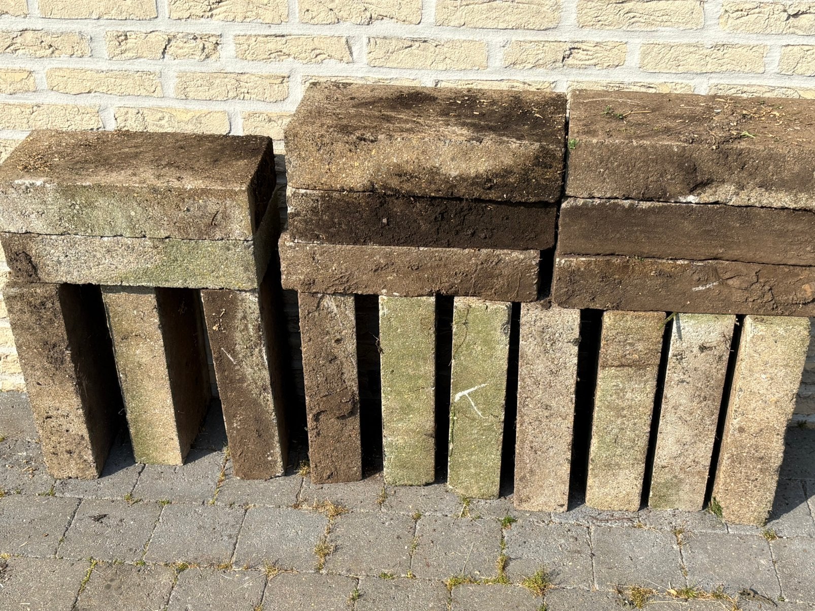 19 betonblokken: 39 x 19 x 8,5 cm, Ophalen, Gebruikt, Blok, Minder dan 25 cm