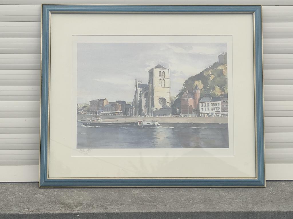 lithographie huy signe j m dewez, Enlèvement ou Envoi