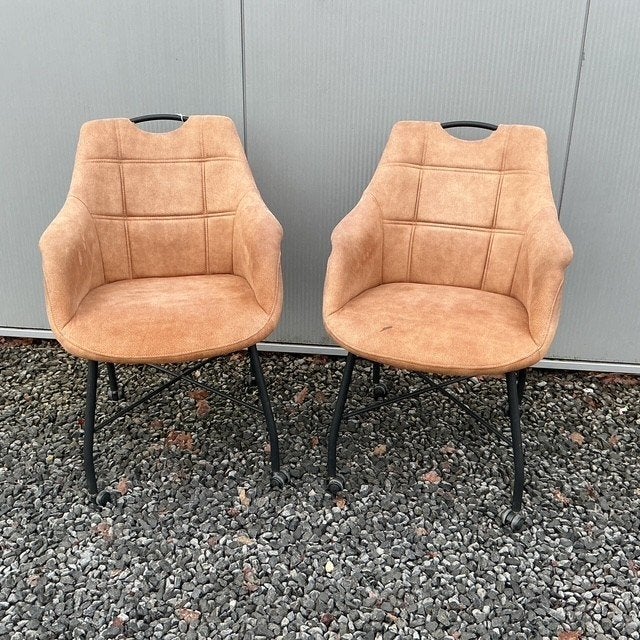 2 Stoelen/kuipzetels met wieltjes, Ophalen, Gebruikt, Twee