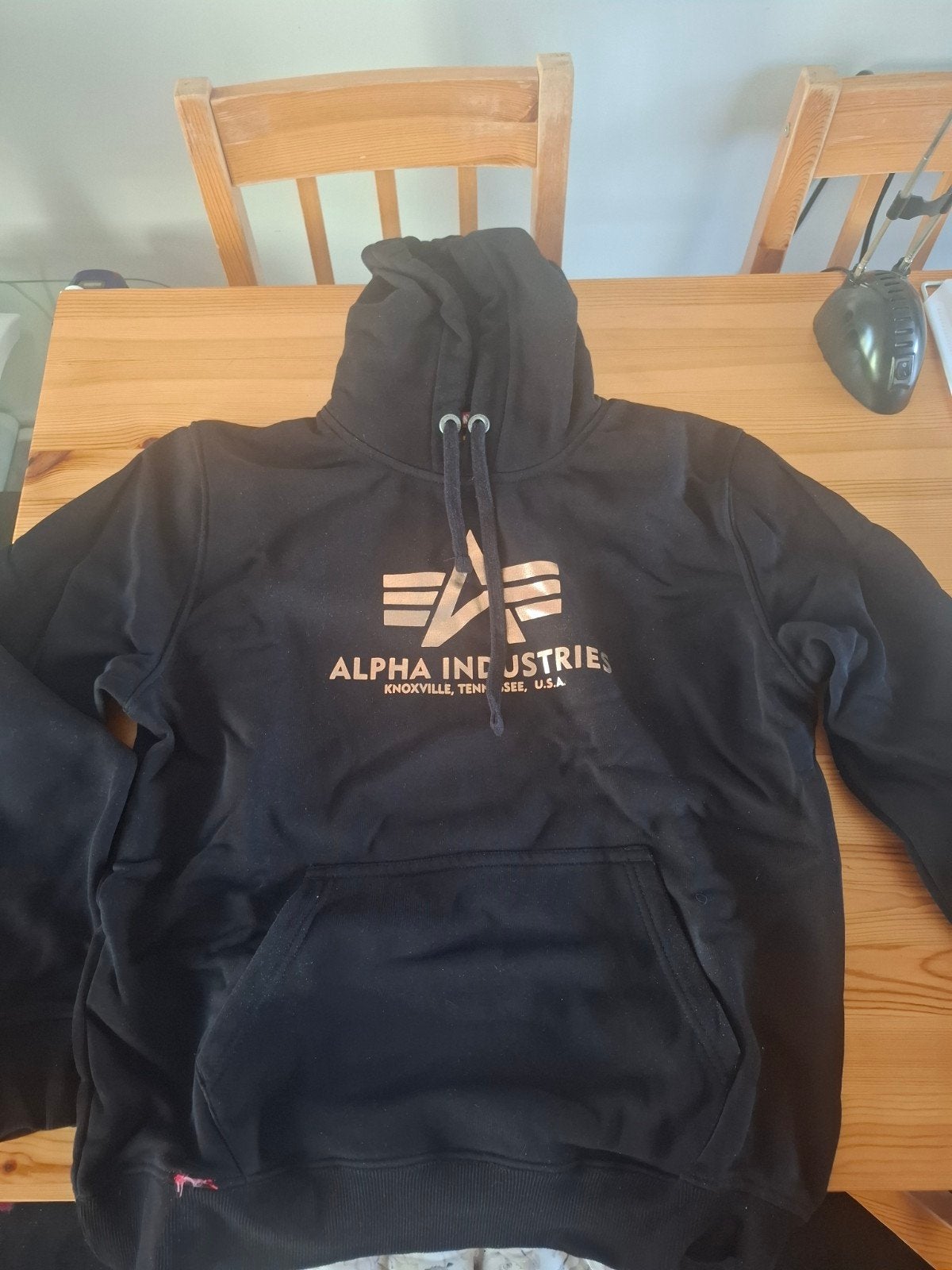 Hoodie met kap alpha industries kleur:  zwart, maat:  L, Kleding | Heren, Truien en Vesten, Maat 52/54 (L), Alpha Industries, Verzenden
