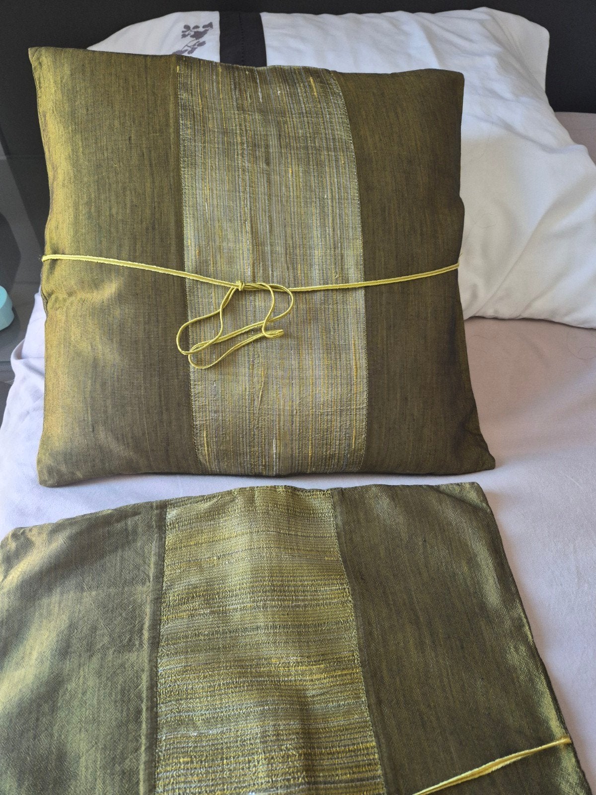 ensemble de belles housses de coussin en soie, Enlèvement, Vert