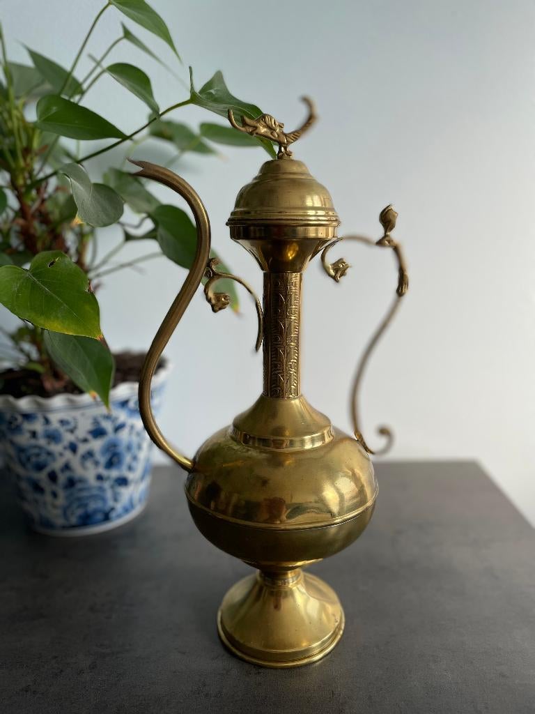 Vintage messing aftaba uit India, Antiek en Kunst, Antiek | Brons en Koper, Koper, Ophalen