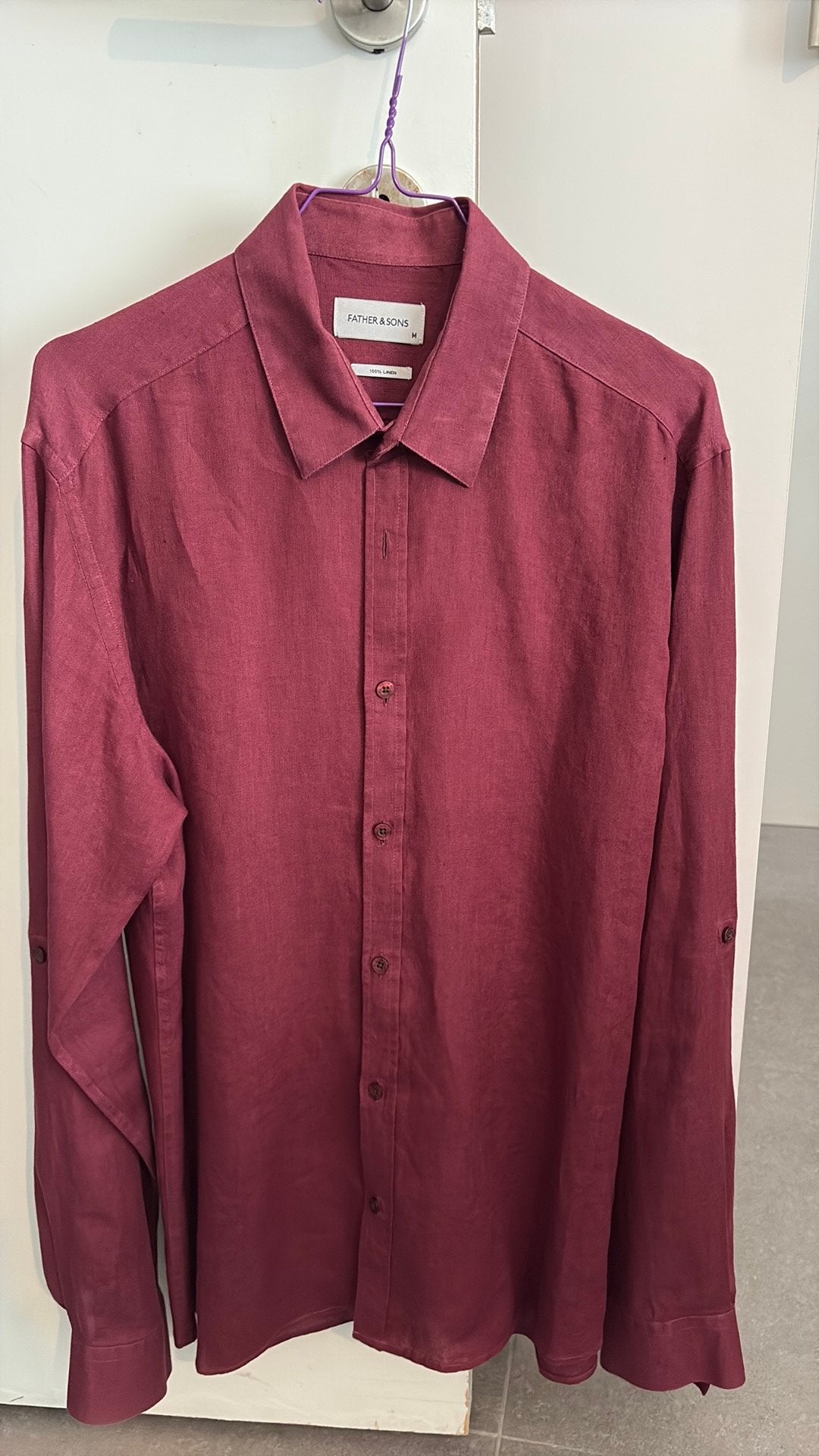 Chemise rouge Father & Sons taille M, Kleding | Heren, Overhemden, Ophalen of Verzenden, Zo goed als nieuw, Rood, Halswijdte 39/40 (M)