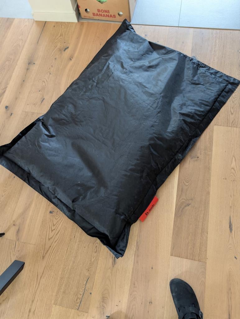 Pouf B-Bob noir -  Quasi neuf - 90 cm x 130 cm, Maison & Meubles, Enlèvement, Comme neuf, Noir, Pouf