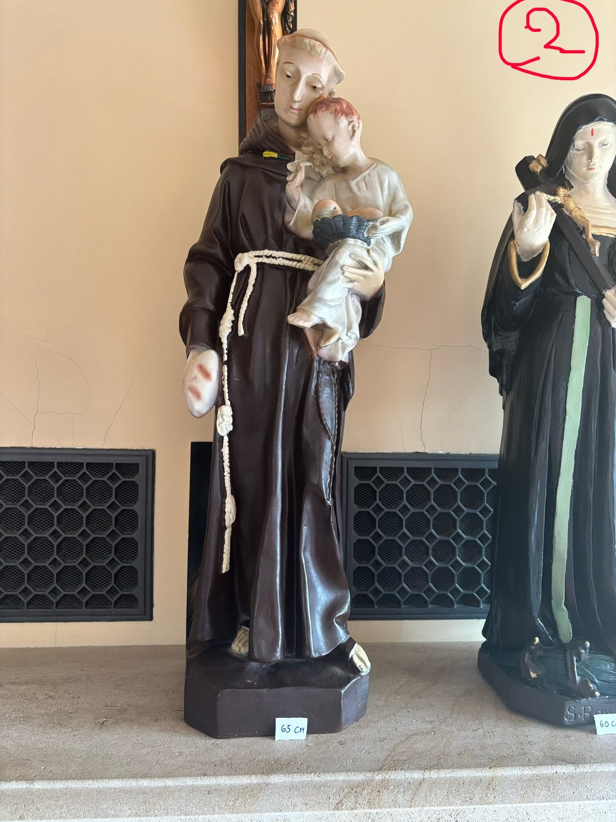 Saint Antoine de Padoue avec l'enfant Jésus de 65 cm de haut, Enlèvement