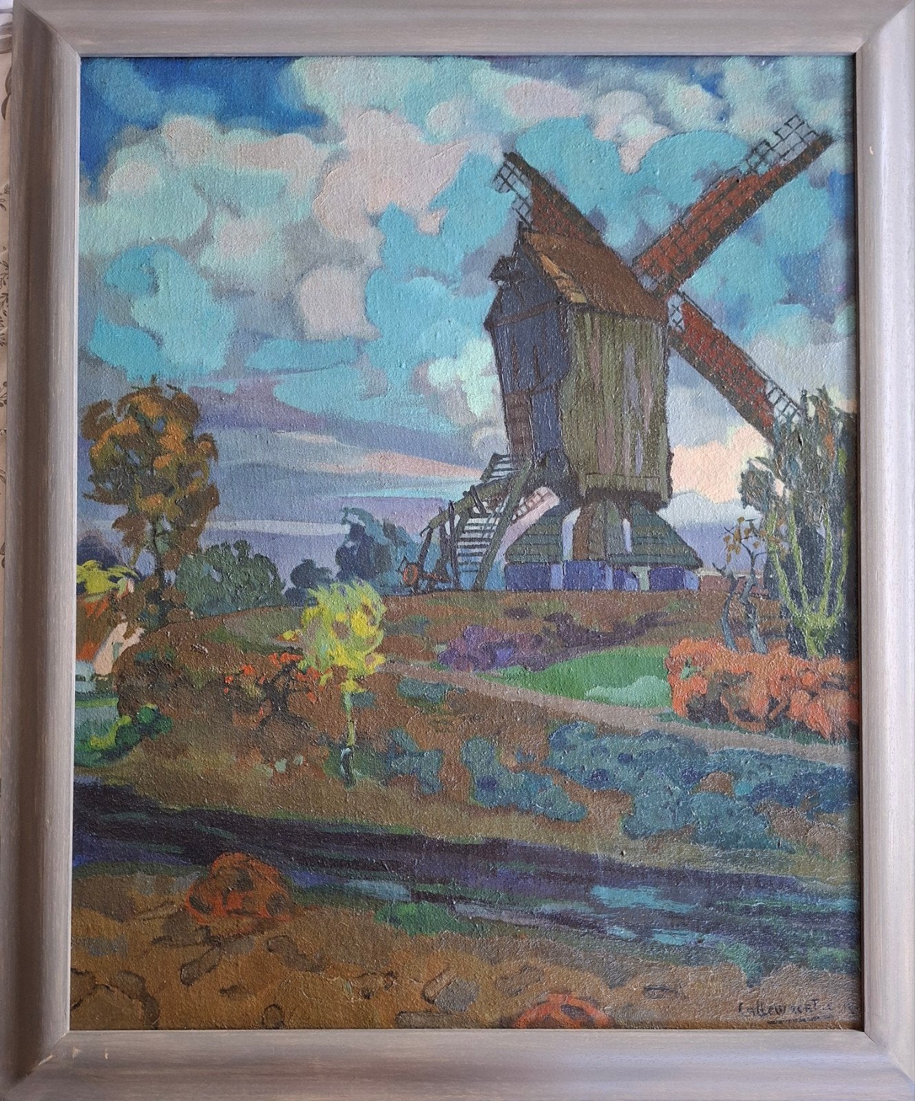CALLEWAERT Charles-René "De molen" olie op doek, Enlèvement, Toile