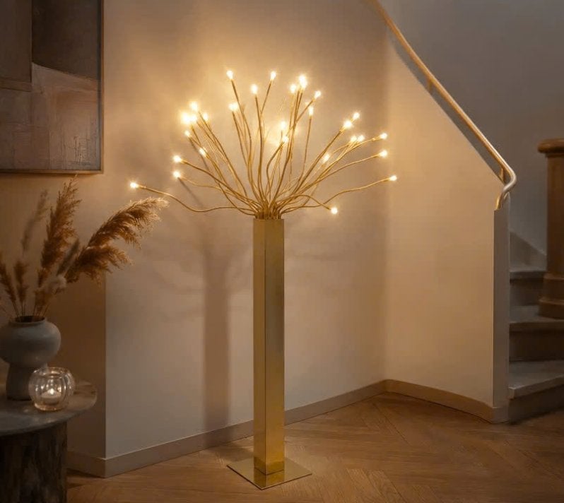 Vloerlamp goudkleur - vintage Ikea Strala | designeritem, Maison & Meubles, Enlèvement, Utilisé, 100 à 150 cm