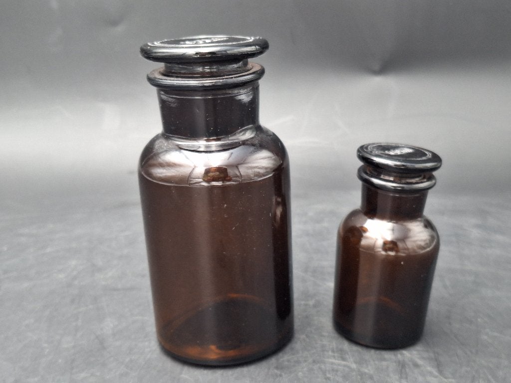 oude glazen apothekers flesjes, Antiek en Kunst, Ophalen of Verzenden
