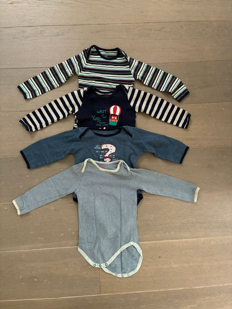 Set 4 body’s met lange mouwen van HEMA (Maat 86-92), Nacht- of Onderkleding, Gebruikt, Ophalen of Verzenden, Hema