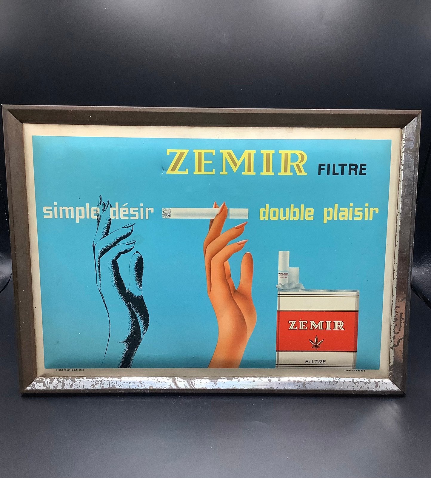 Oude Zemir sigaretten bord, Ophalen of Verzenden, Gebruikt