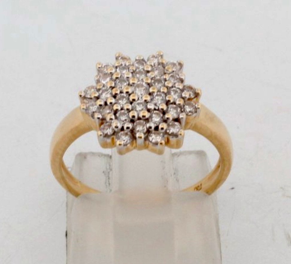 Prachtige 18 karaat gouden ring met natuurlijke diamanten!, Ophalen of Verzenden, Kleiner dan 17, Met edelsteen, Dame