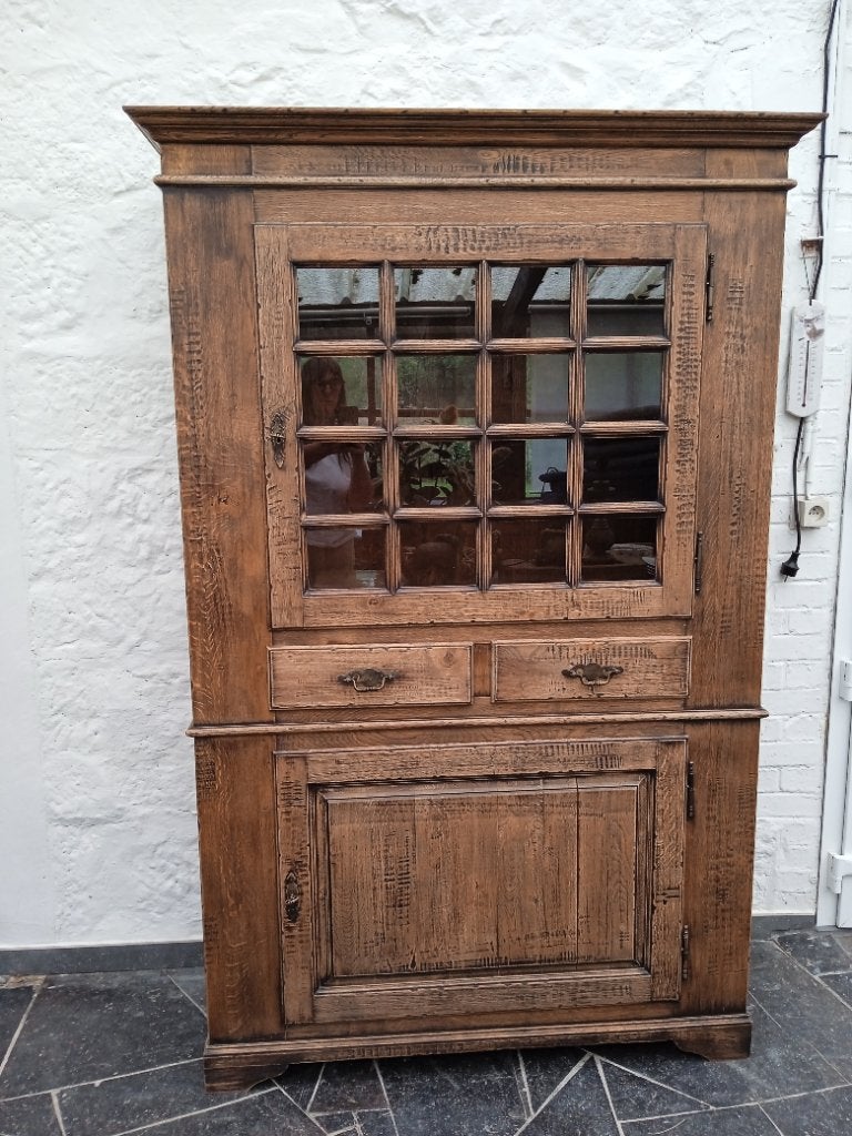 meuble en chêne, vitrine, bibliothèque, rangement, vaisselle, Maison & Meubles, Armoires | Commodes, Chêne, Enlèvement
