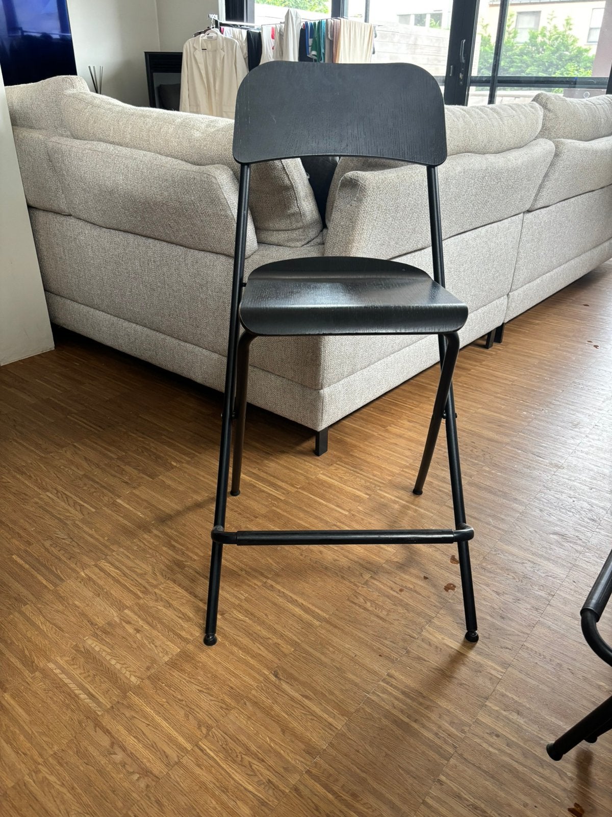 Set van 5 IKEA FRANKLIN Barkrukken - Zwart (63 cm), Huis en Inrichting, Ophalen, Zo goed als nieuw