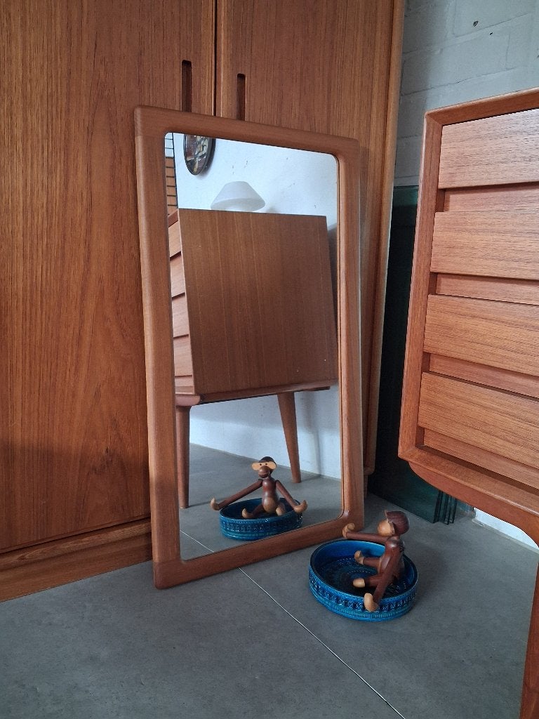 C.F. Christensen Denmark teak spiegel modelnr. 248, Enlèvement, Objet, Brun, Bois