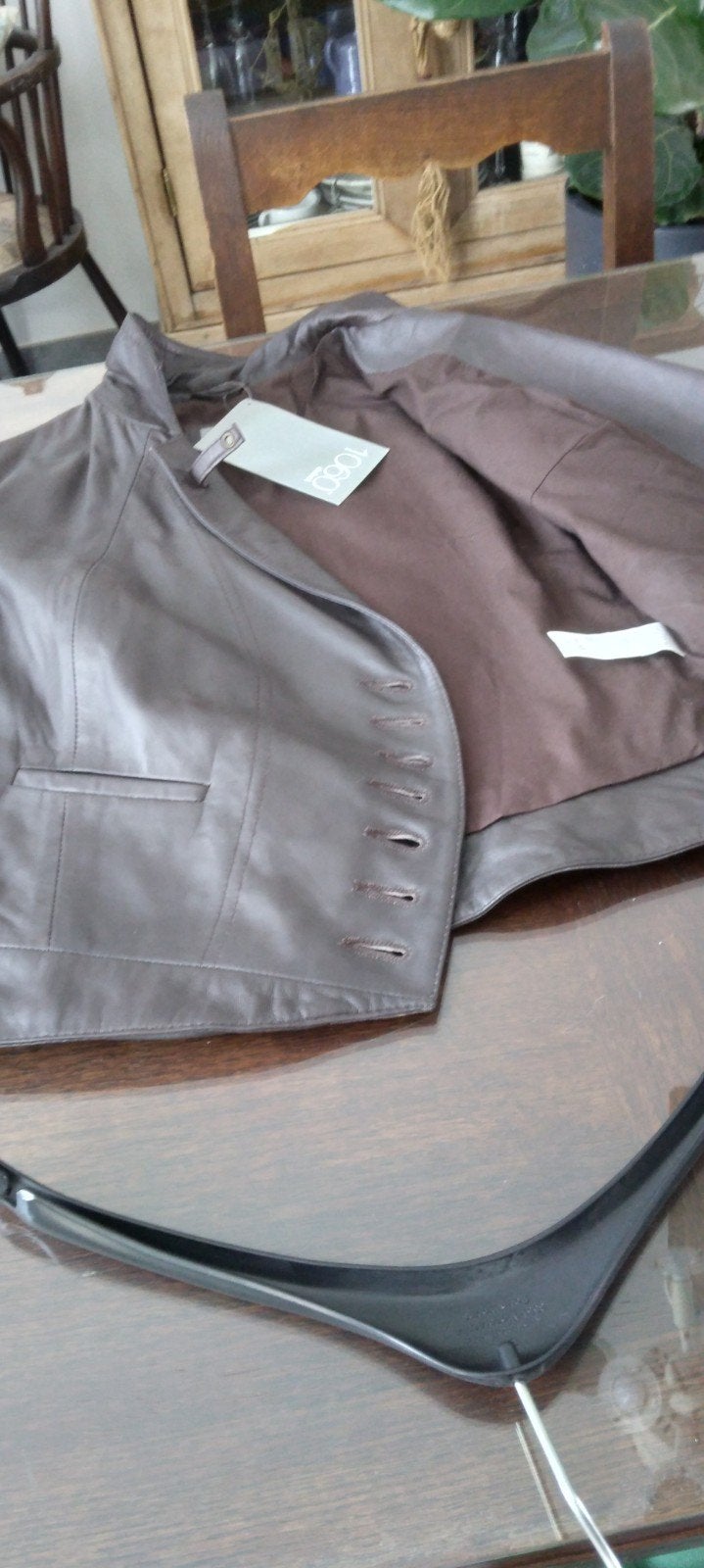 Veste style moto en véritable cuir très souple Nappa., Bruin, Nieuw, Ophalen of Verzenden, '