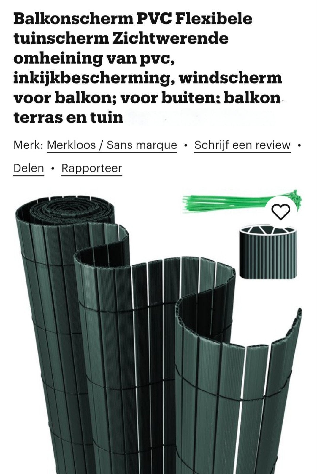 Écran de jardin ou de balcon résistant aux regards en PVC ve, Enlèvement, Neuf, Synthétique