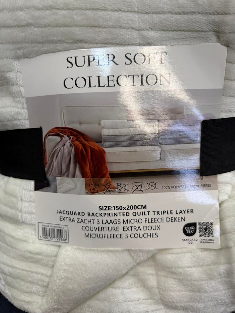 Plaid, Maison & Meubles, Chambre à coucher | Linge de lit, Neuf, Autres types, Une personne, Blanc, Enlèvement ou Envoi