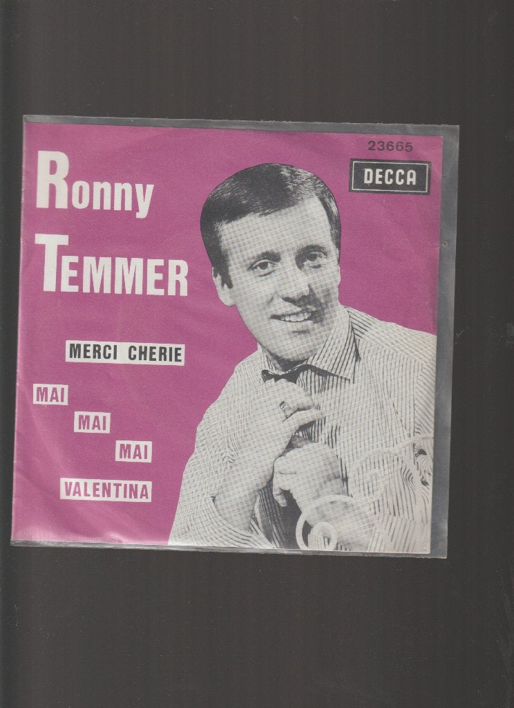 RONNY  TEMMER  --  MERCI  CHERIE  //  VERTALING, 7 inch, Zo goed als nieuw, Nederlandstalig, Fotohoes