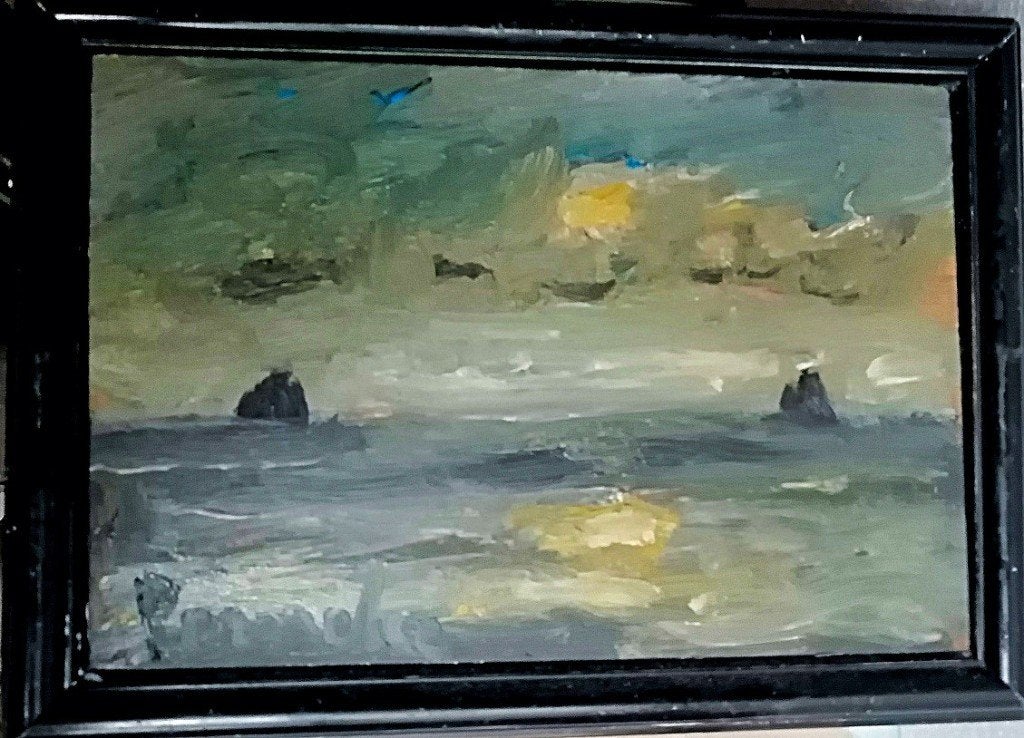 C.Permeke '' Namiddag op zee '' olieverf op paneel study, Antiek en Kunst, Verzenden