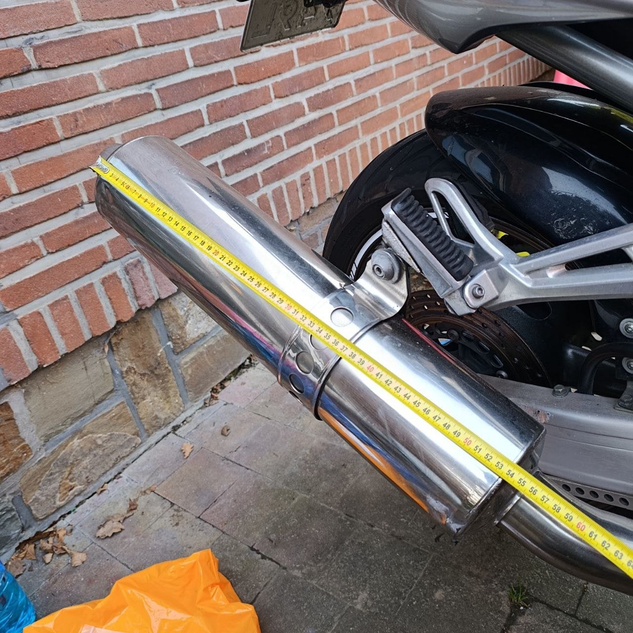 Originele uitlaat demper motorfiets – RVS – Net staat, Motoren, Ophalen of Verzenden, Gebruikt