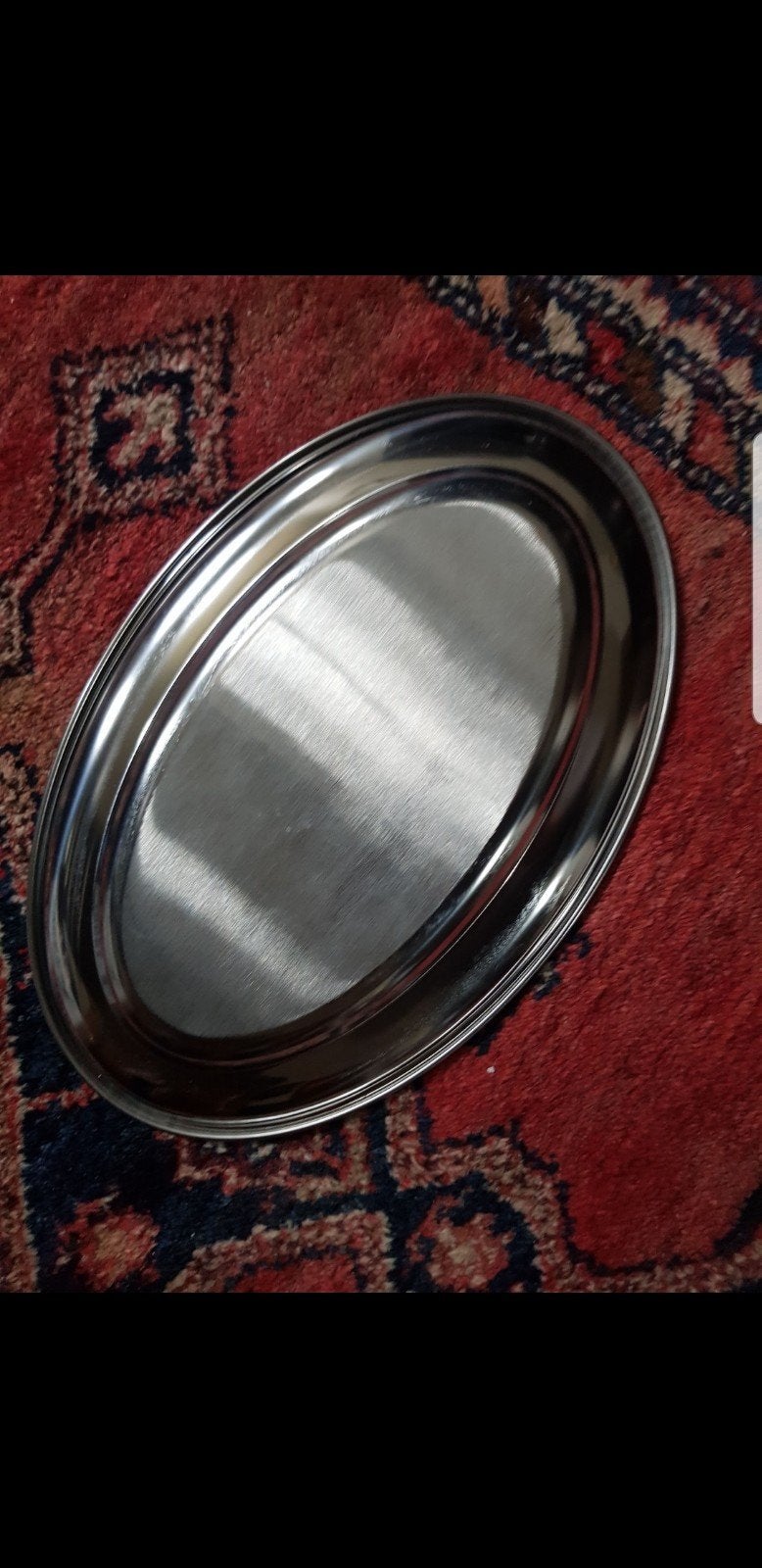 inox schaal - ovaal, Ophalen of Verzenden, Zo goed als nieuw, Metaal, Dienblad