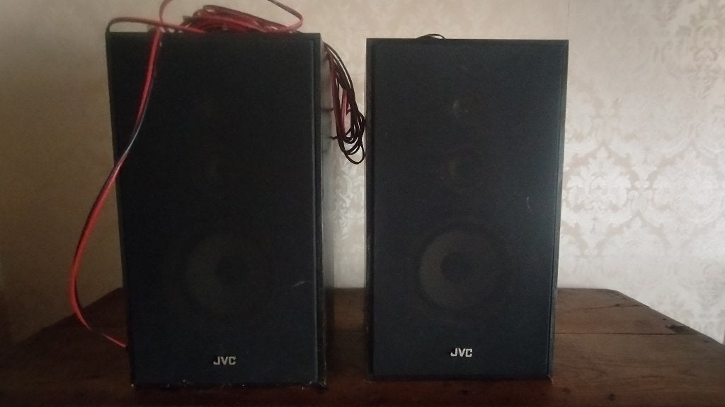 Paire de haut-parleurs - baffles - JVC, TV, Hi-fi & Vidéo, Enceintes, Enlèvement, Utilisé, Autres types, Câbles inclus