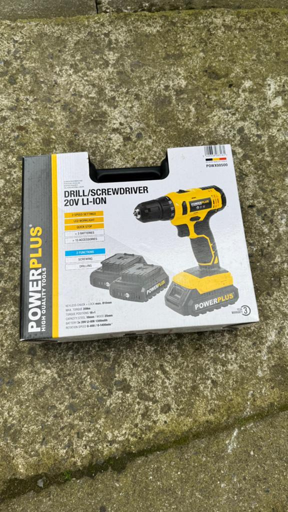 Schroefboormachine 20V, Doe-het-zelf en Bouw, Gereedschap | Boormachines, Ophalen, Variabele snelheid, Nieuw, Boor- en Schroefmachine