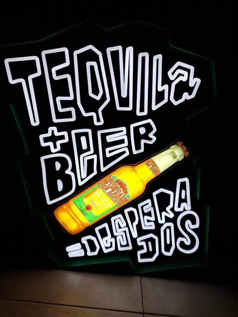 Zeldzame lichtreclame Desperados bier, Ophalen of Verzenden, Nieuw, Lichtbak of (neon) lamp