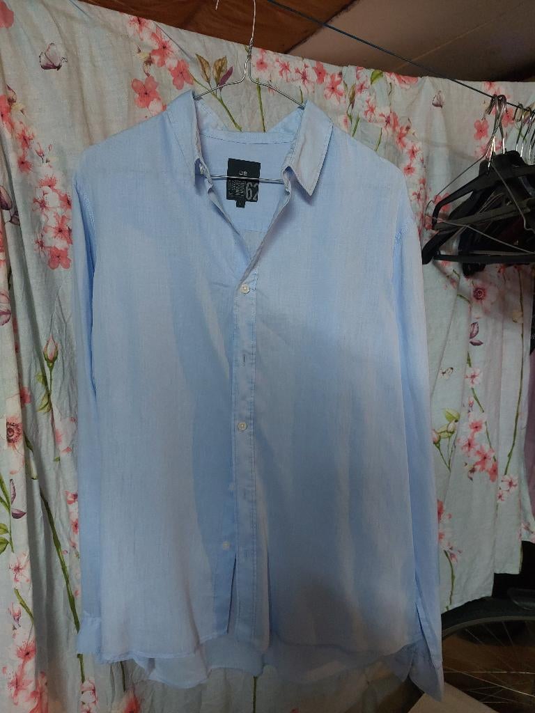 2 Herenhemden lange mouwen, Kleding | Heren, Overige kleuren, Zo goed als nieuw, Halswijdte 41/42 (L), Ophalen