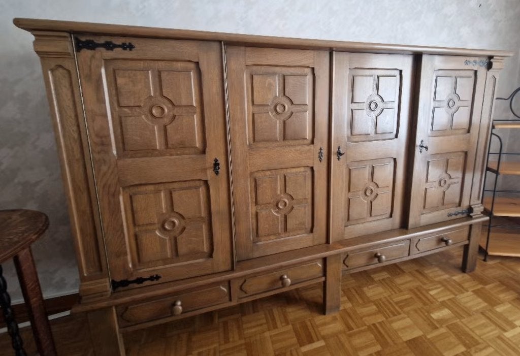 GRATIS dressoir en barmeubel- ophalen in ZELLIK, Ophalen, Gebruikt, Eikenhout, Met lade(s)