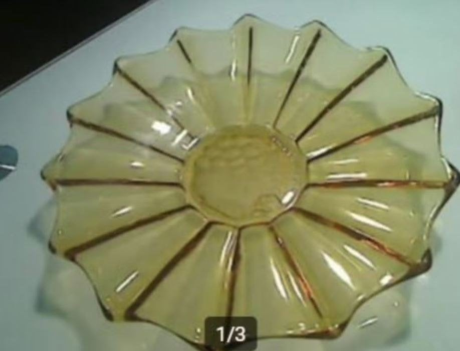 Très ancien fruitier en verre ambré, Antiquités & Art, Enlèvement ou Envoi