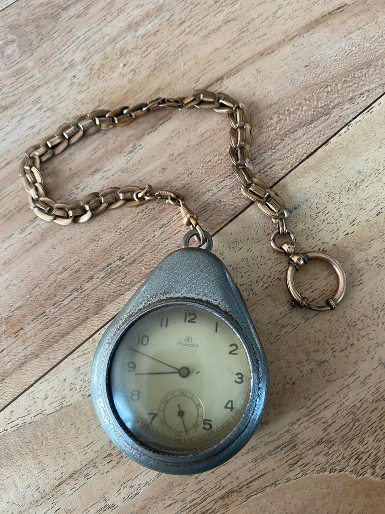 Montre Ancienne de Mineur +- 65 Ans en état, Enlèvement ou Envoi, Montre de poche, Avec chaîne, 1960 ou plus tard