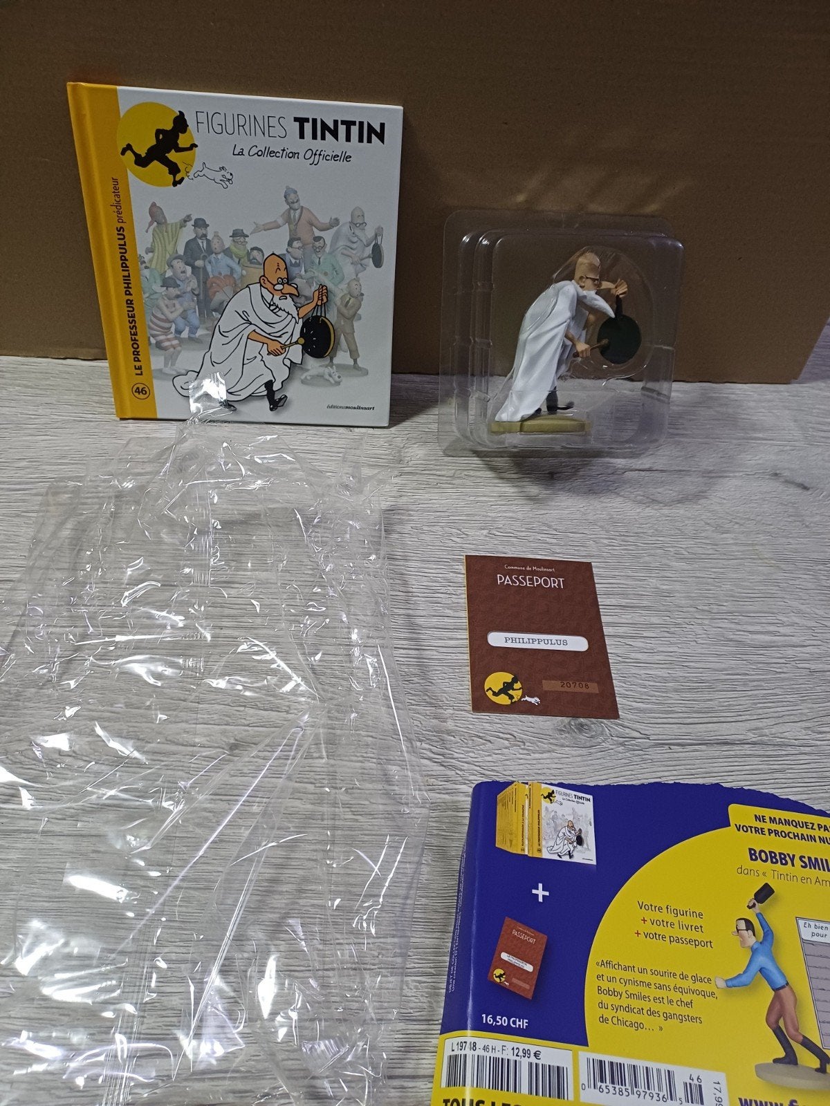 Figurine Professeur Philippulus 46 Tintin, Collections, Personnages de BD, Comme neuf, Statue ou Figurine, Tintin, Enlèvement ou Envoi