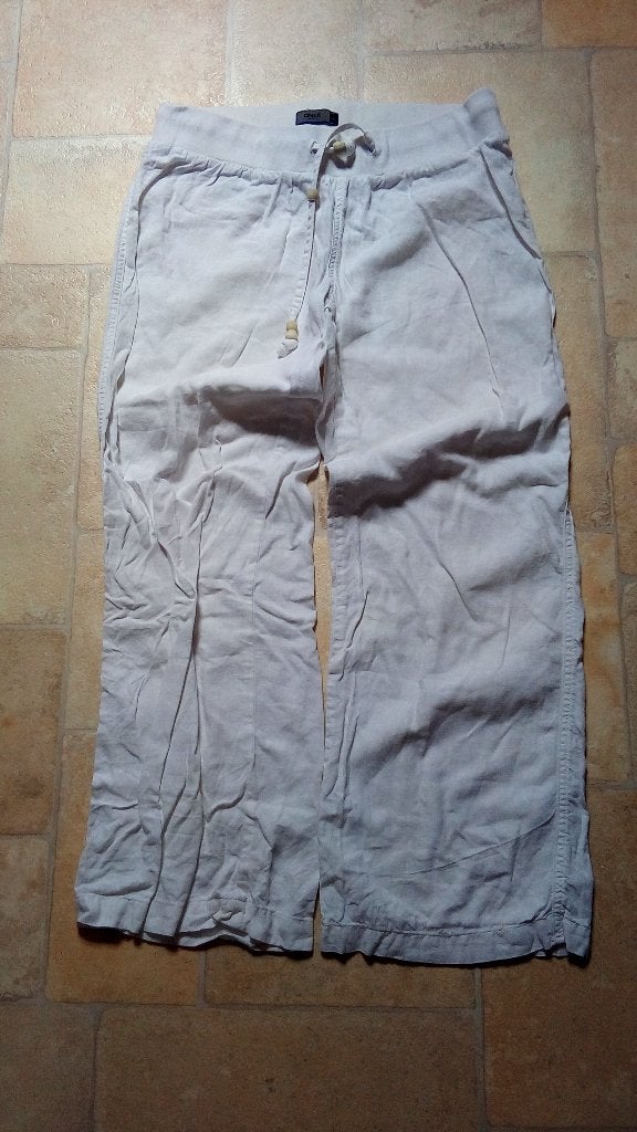 Witte linnen broek, maat 42, Kleding | Dames, Ophalen of Verzenden, Gedragen, Maat 42/44 (L), Wit