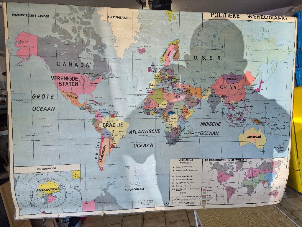 CARTE SCOLAIRE MONDIALE VINTAGE, Enlèvement, Géographie